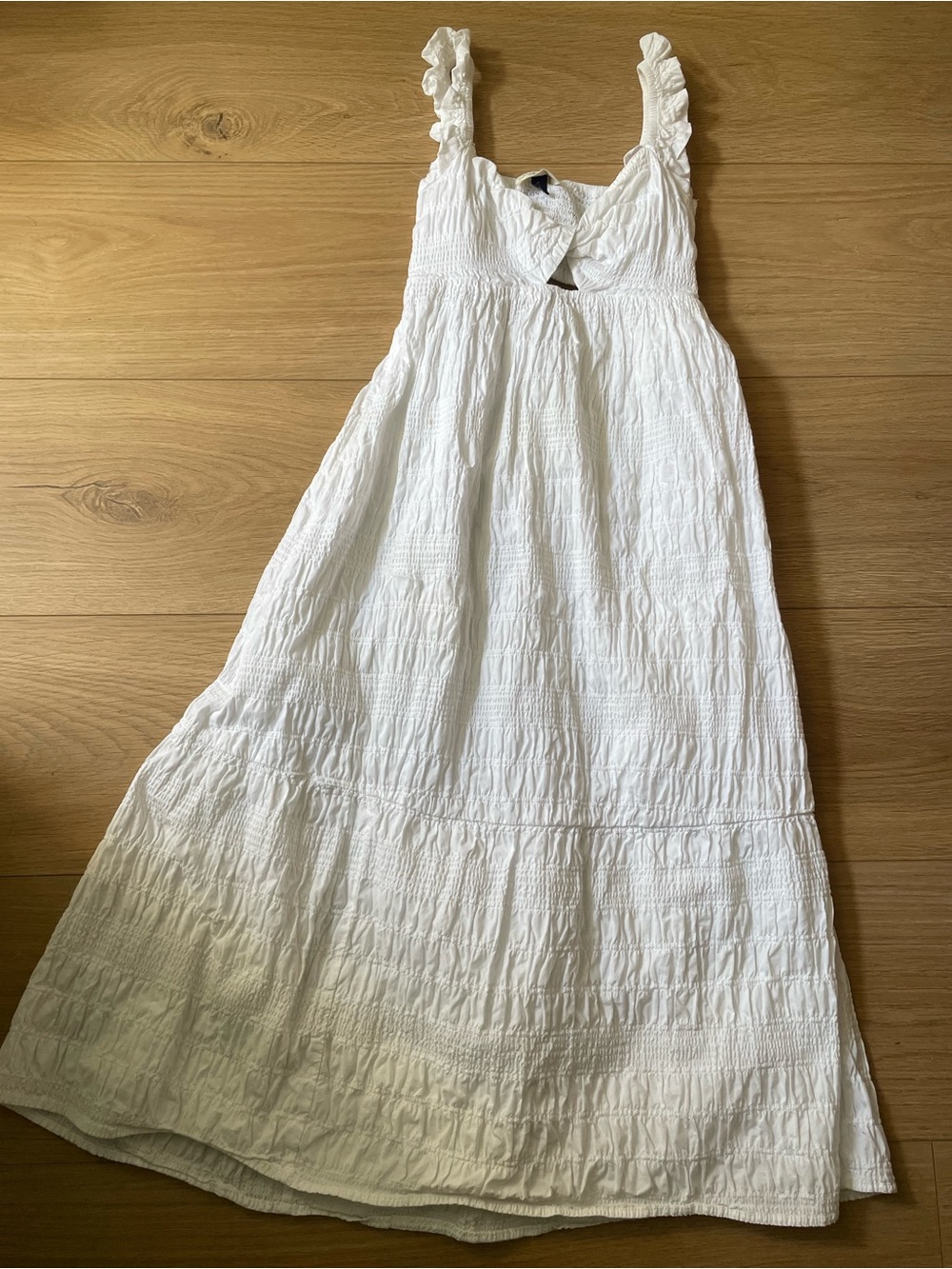 Universal Thread White Ruffled Maxi Dress - Size Small